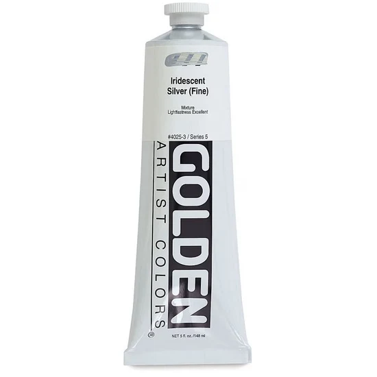 Acrylic heavy body - 5 oz iridescent silver fine s5