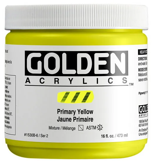 Acrylic heavy body - 16 oz primary yellow s2