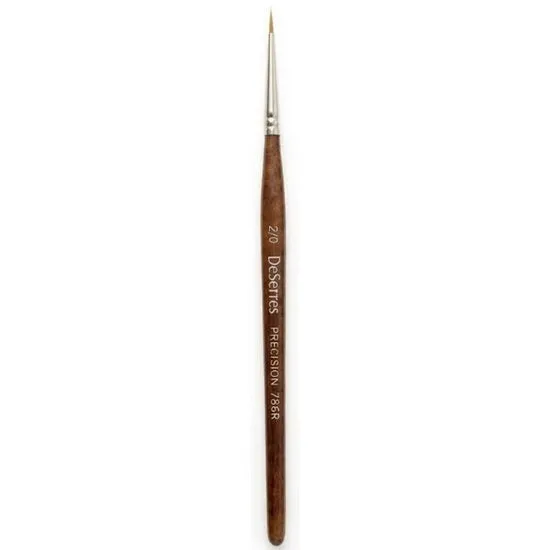 Brush Short Handle/Synthetic Bristles Round - #2/0
