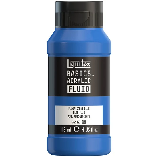 Basics fluid acrylic - 4oz - fluorescent blue