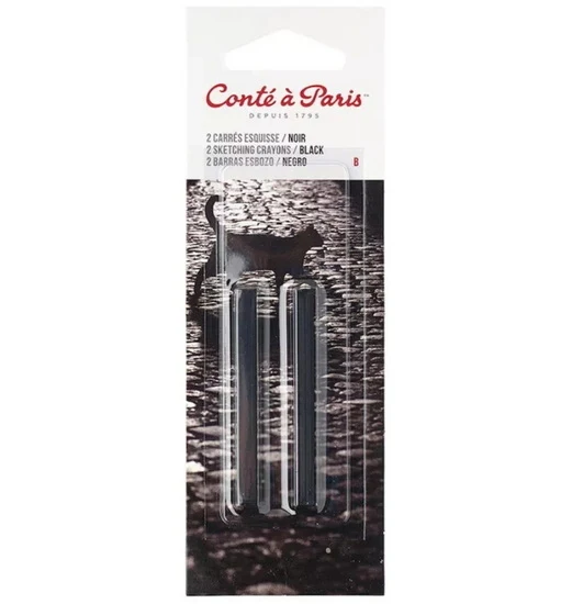 Set of 2 Sketching Crayons Black - B