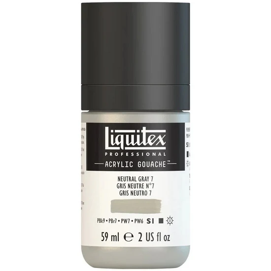 Acrylic gouache - 2oz - neutral grey 7 - s1