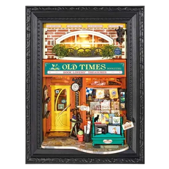 Shadow box old time bookstore