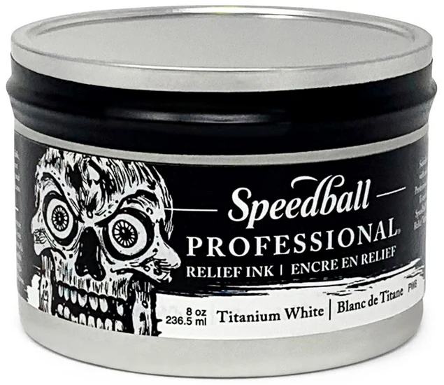 Linocut relief ink - titanium white - 8oz