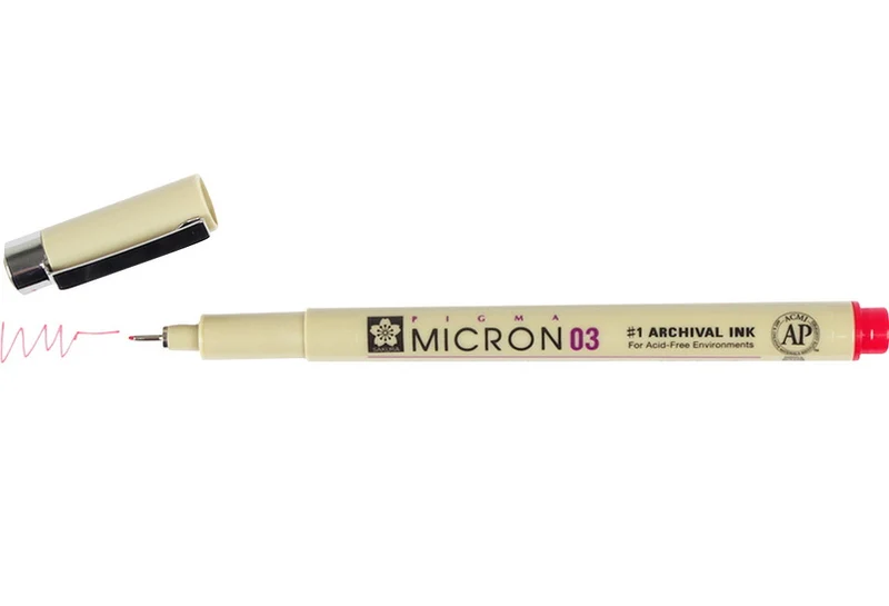 Pigma micron pen 0.35mm red