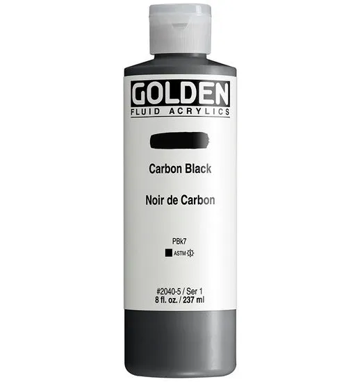 Acrylic fluid - 8 oz carbon black s1
