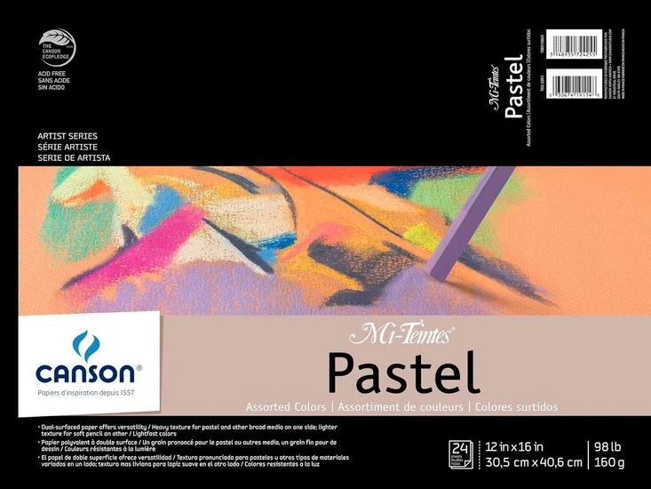 Pastel paper pad - mi-teintes - 12x16in (24s)