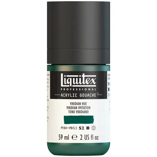 Acrylic gouache - 2oz - viridian hue permanent - s2