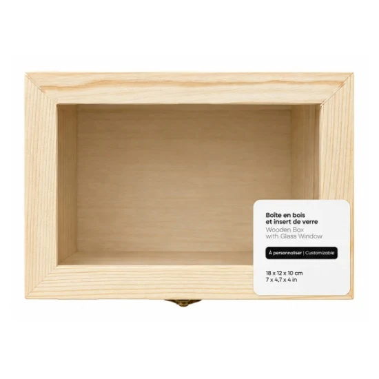 Wood Box with Glass Insert