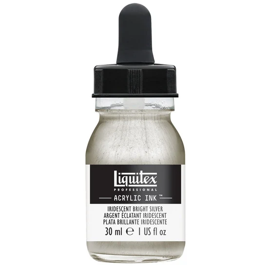 Acrylic Ink Iridescent Bright Silver- 30ml