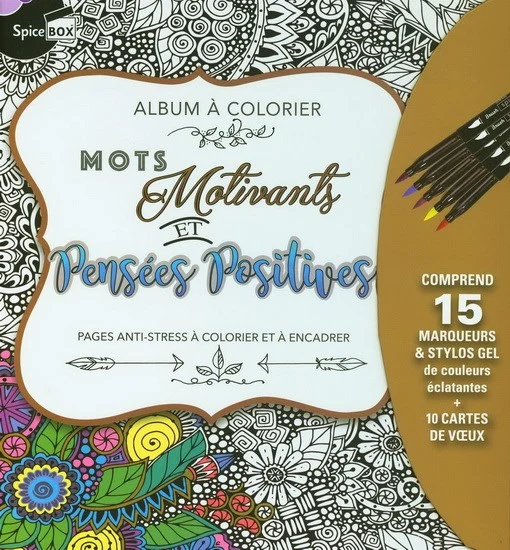 Album à colorier : Mots motivants et pensées positives - French