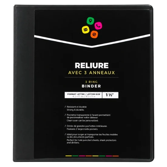 Binder 1" 1/2'' - Black