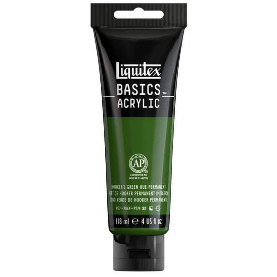 Basics acrylic - 4oz - hooker's green hue permanent