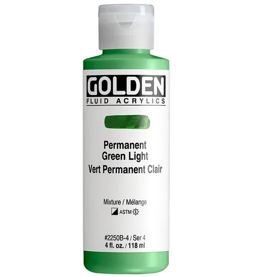 Acrylic fluid - 4 oz light permanent green s4