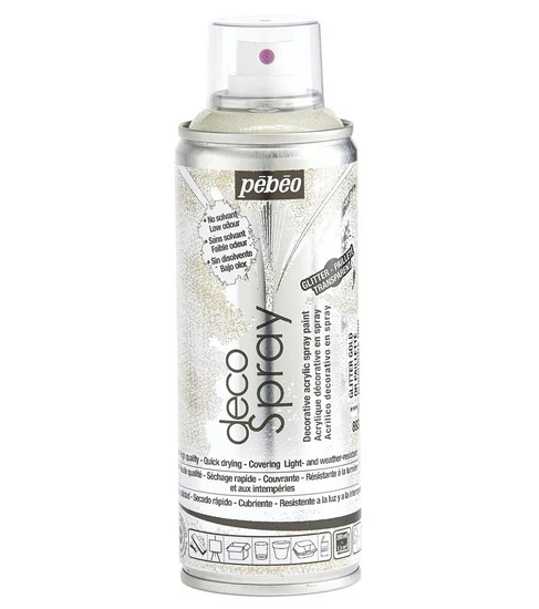 Acrylic spray - décospray - 200ml - glitter gold