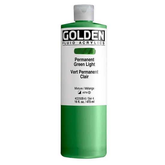 Acrylic fluid - 16 oz light permanent green s4