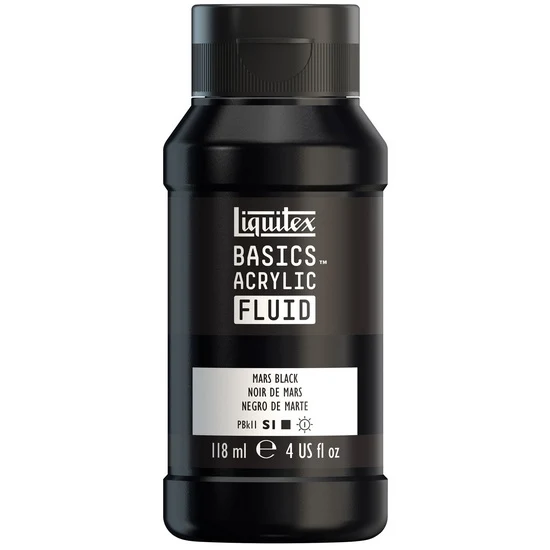 Basics fluid acrylic - 4oz - mars black