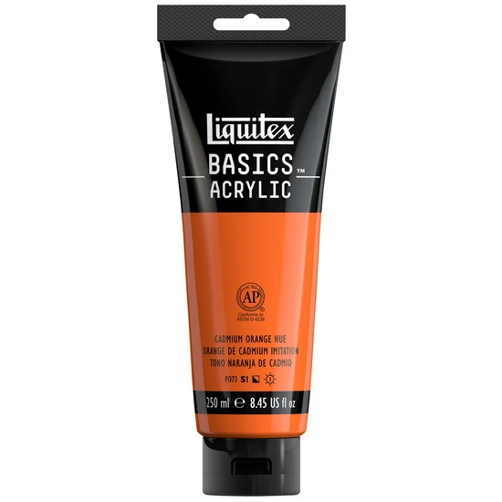 Basics acrylic - 8oz - cadmium orange hue