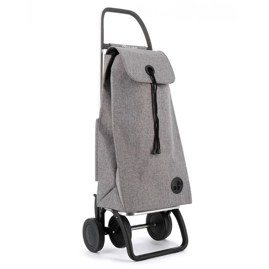 Shopping trolley 4 wheels tweed grey