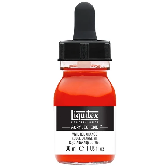 Acrylic Ink Vivid Red Orange- 30ml