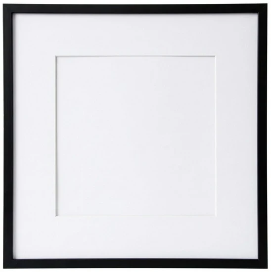 Photo frame wood black - 8x8 mat 4x4