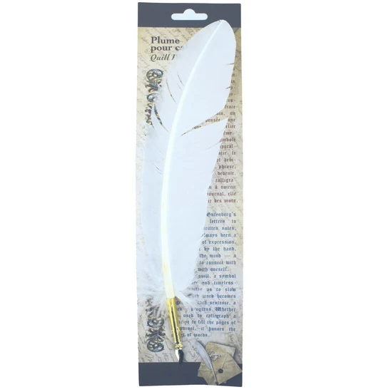 Quill Pen – Ivory Mounted on a quality brass tube Paper box