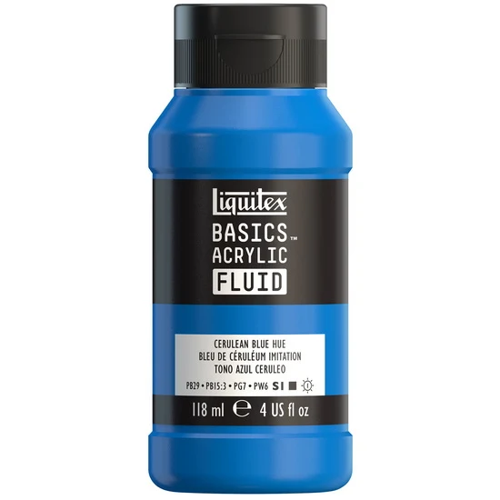 Basics fluid acrylic - 4oz - blue cerulean hue