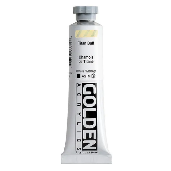 Acrylic heavy body - 2 oz titanium buff s1
