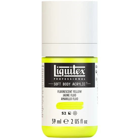 Soft body acrylic - 2oz - fluorescent yellow - s2
