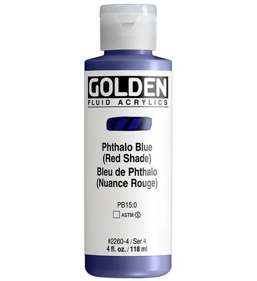 Acrylic fluid - 4 oz phthalo blue red shade s4