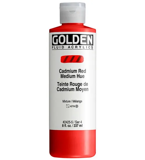 Acrylic fluid - 8 oz cadmium red medium hue s4