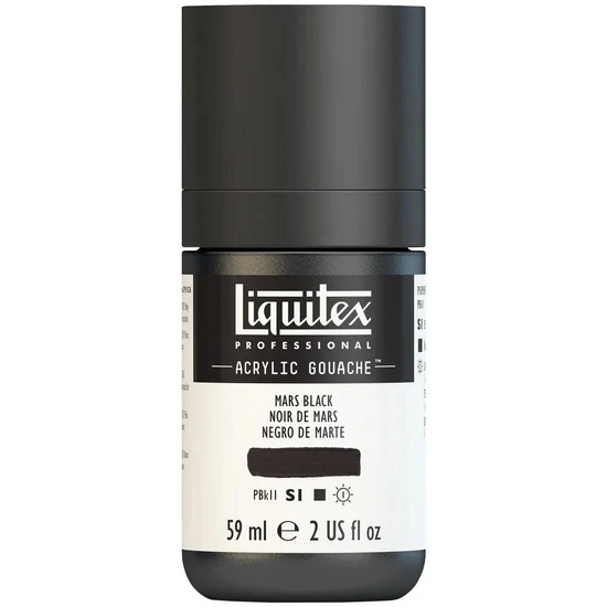 Acrylic gouache - 2oz - mars black - s1
