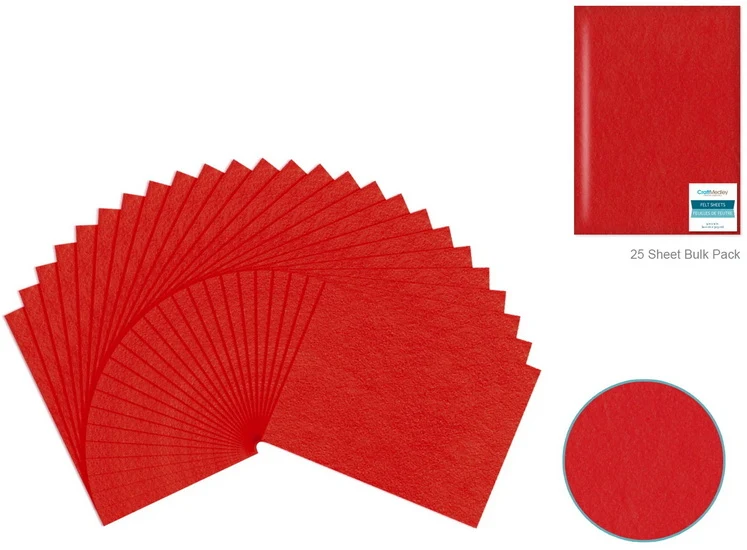 Felt - red - 9x12in