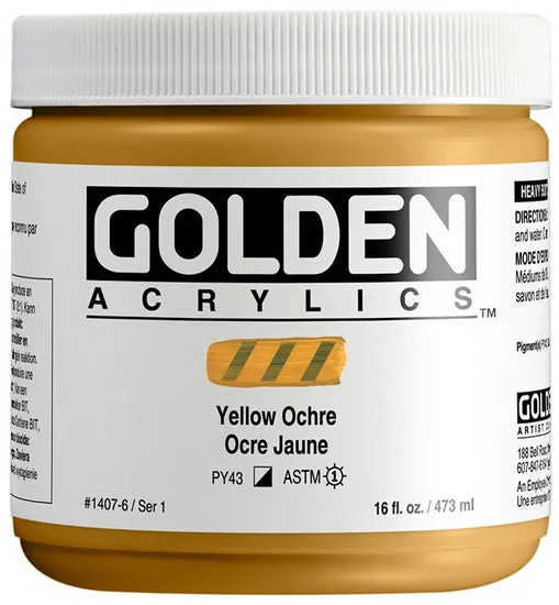 Acrylic heavy body - 16 oz yellow ochre s1