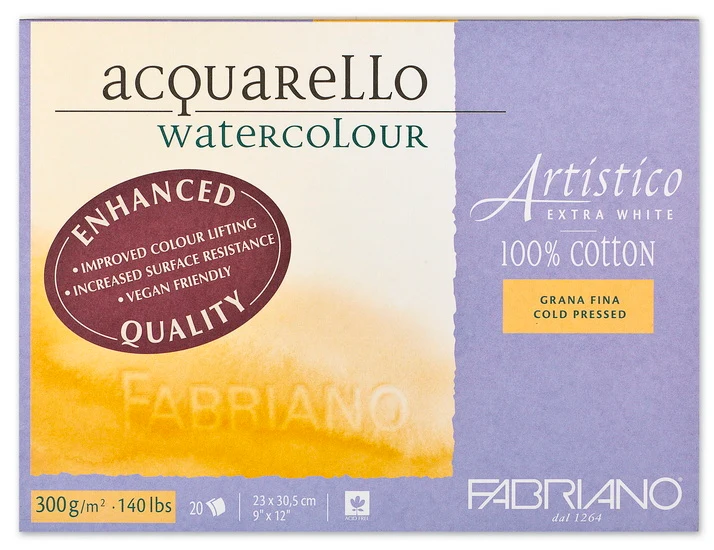Aquarello Watercolour Paper - Extra White - GRAIN_FIN INCH - 9 X