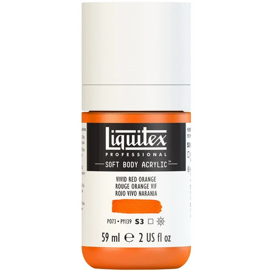 Soft body acrylic - 2oz - vivid red orange - s3