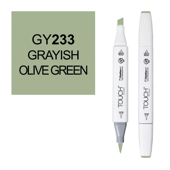 Touch Brush Mark Greyish Olive Green