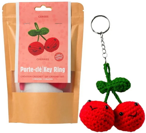 Keyring Crochet Kit Cherries
