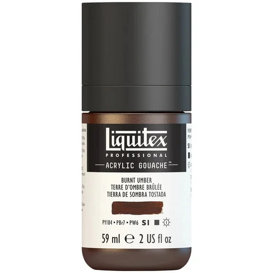 Acrylic gouache - 2oz - burnt umber - s1