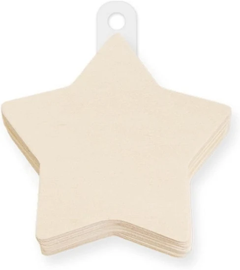 12 Wood shapes - star - 8cm