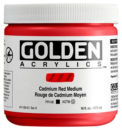 Acrylic heavy body - 16 oz cadmium red medium s9