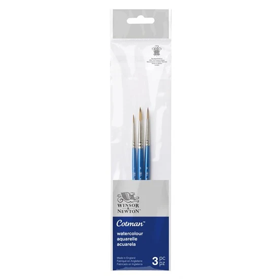 Set of 3 Cotman Round Brushes - #1