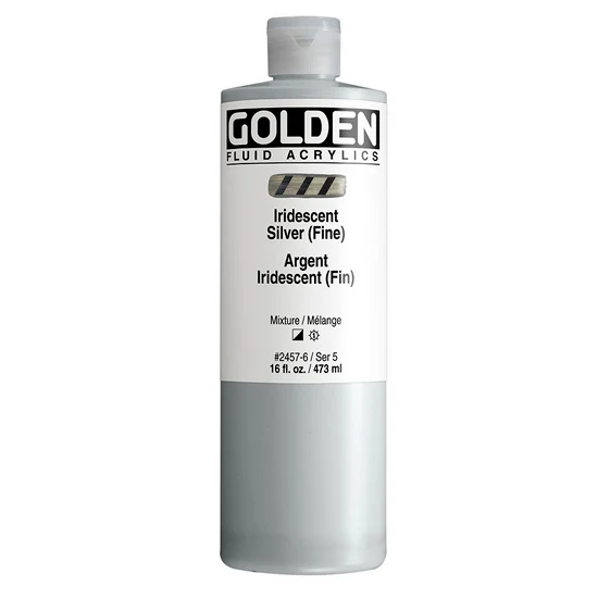 Acrylic fluid - 16 oz iridescent silver s5