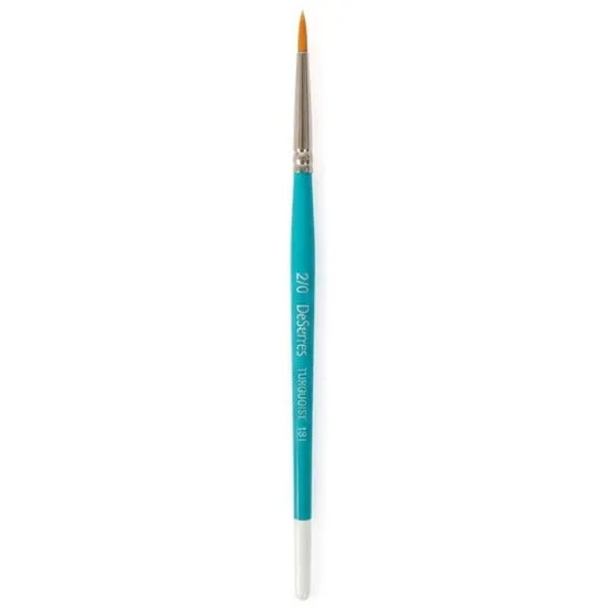 Brush Short Handle/Synthetic Bristle Round - #2/0