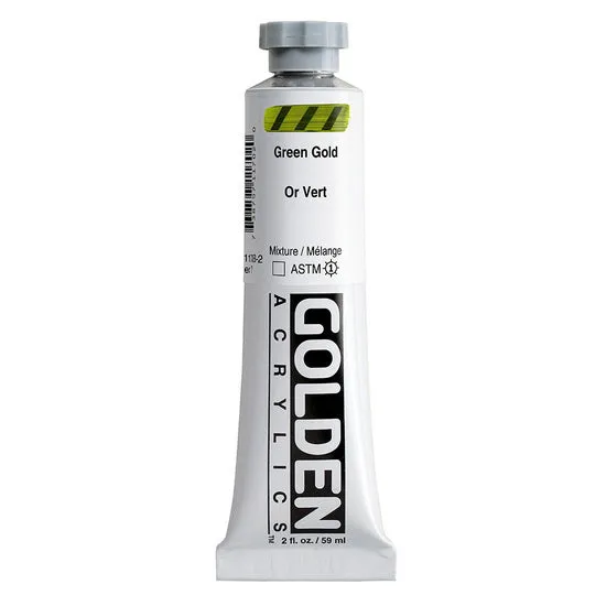 Acrylic heavy body - 2 oz iridescent green gold s7