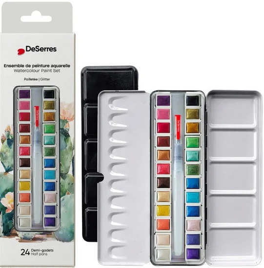 Glitter Watercolour Set 24 Half-Pans