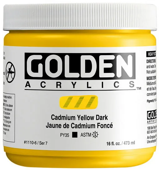 Acrylic heavy body - 16 oz cadmium yellow dark s7