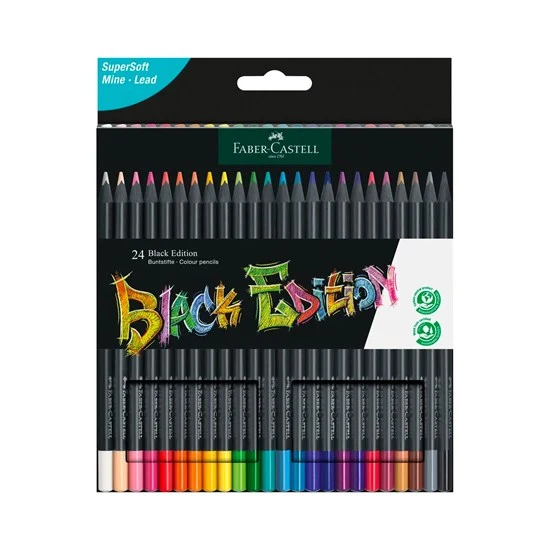 Set of 24 black edition colored pencils