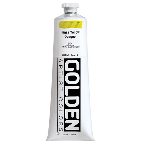 Acrylic heavy body - 5 oz hansa yellow opaque s4