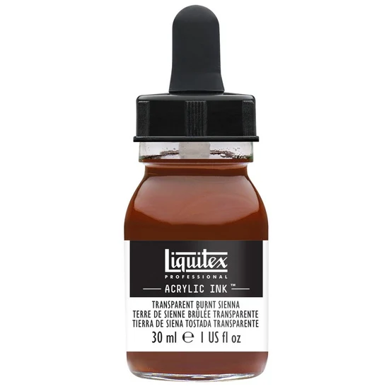 Acrylic Ink Transparent Burnt Sienna- 30ml